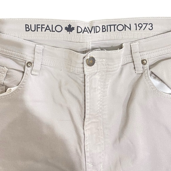 Men’s Buffalo David Bitton beige stretch cotton slim straight pants jeans 44/30 - Picture 9 of 12